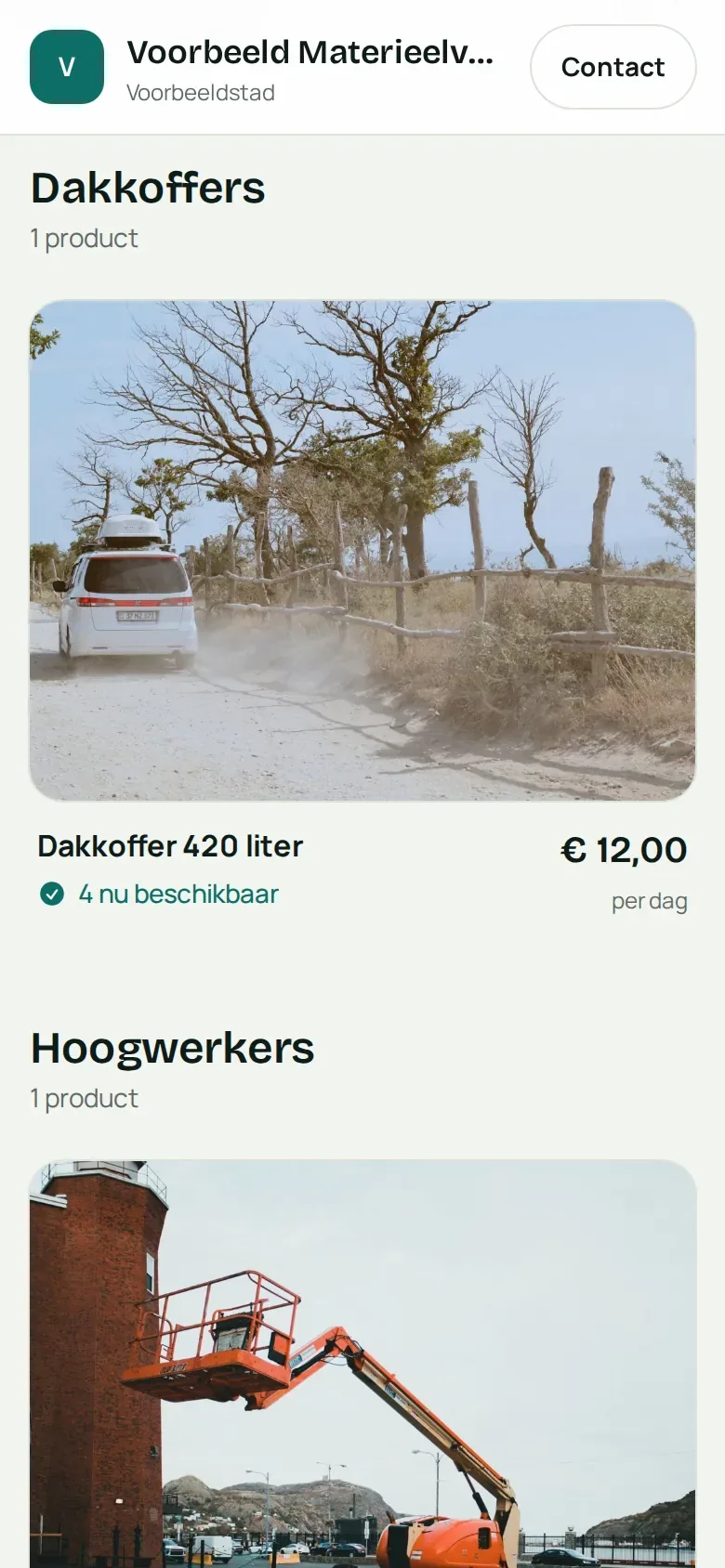 Aanbod van de verhuurder op de telefoon